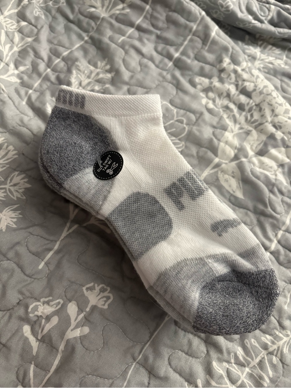 Women’s Low-Cut Athletic Socks — White & Gray